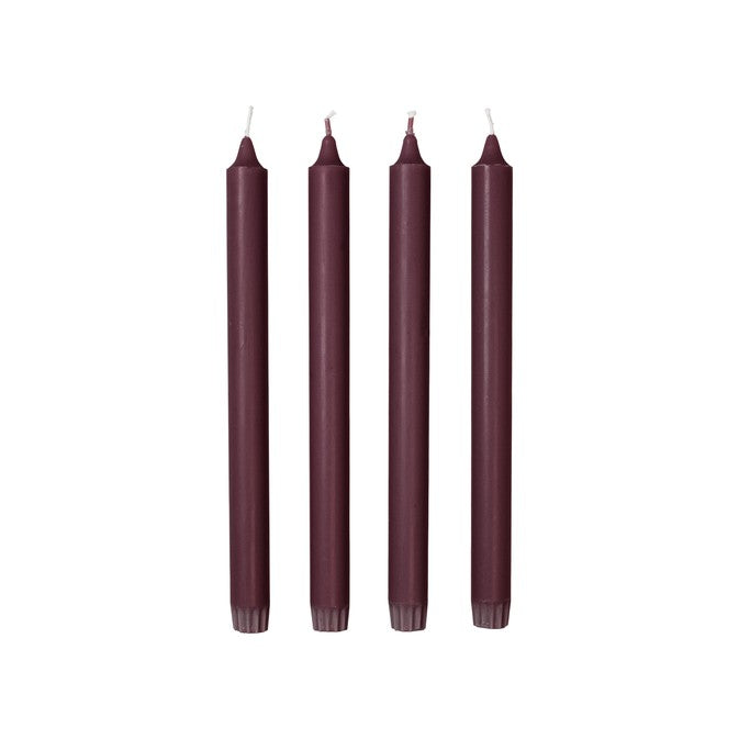 ECO Taper Candle Wine Berry Set of 4
