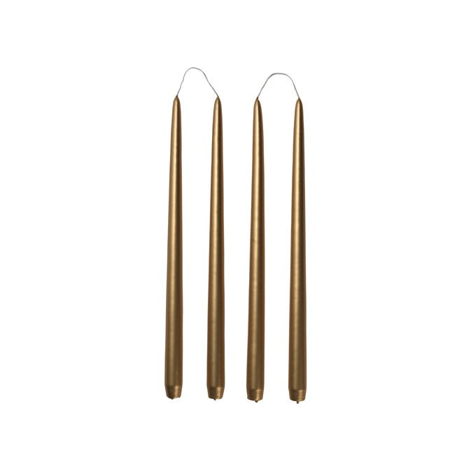SMOOTH TAPER Glossy Candle Gold