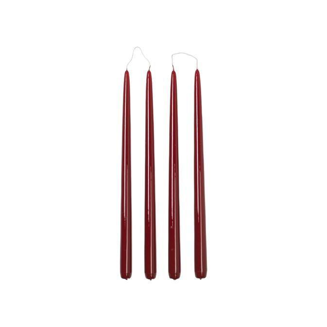SMOOTH TAPER Glossy Candle Burgundy