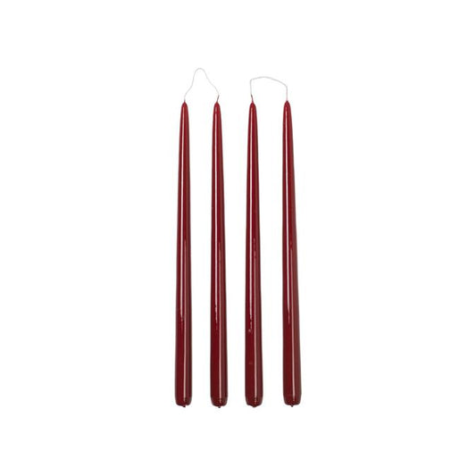 SMOOTH TAPER Glossy Candle Burgundy