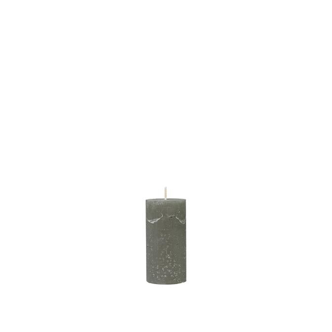 Rustic Pilar Candle Grape Leaf Green XXS