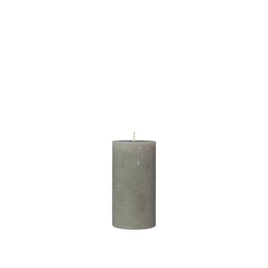 Rustic Pilar Candle Grape Leaf Green Medium