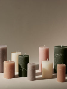 Rustic Pilar Candle Linen Small