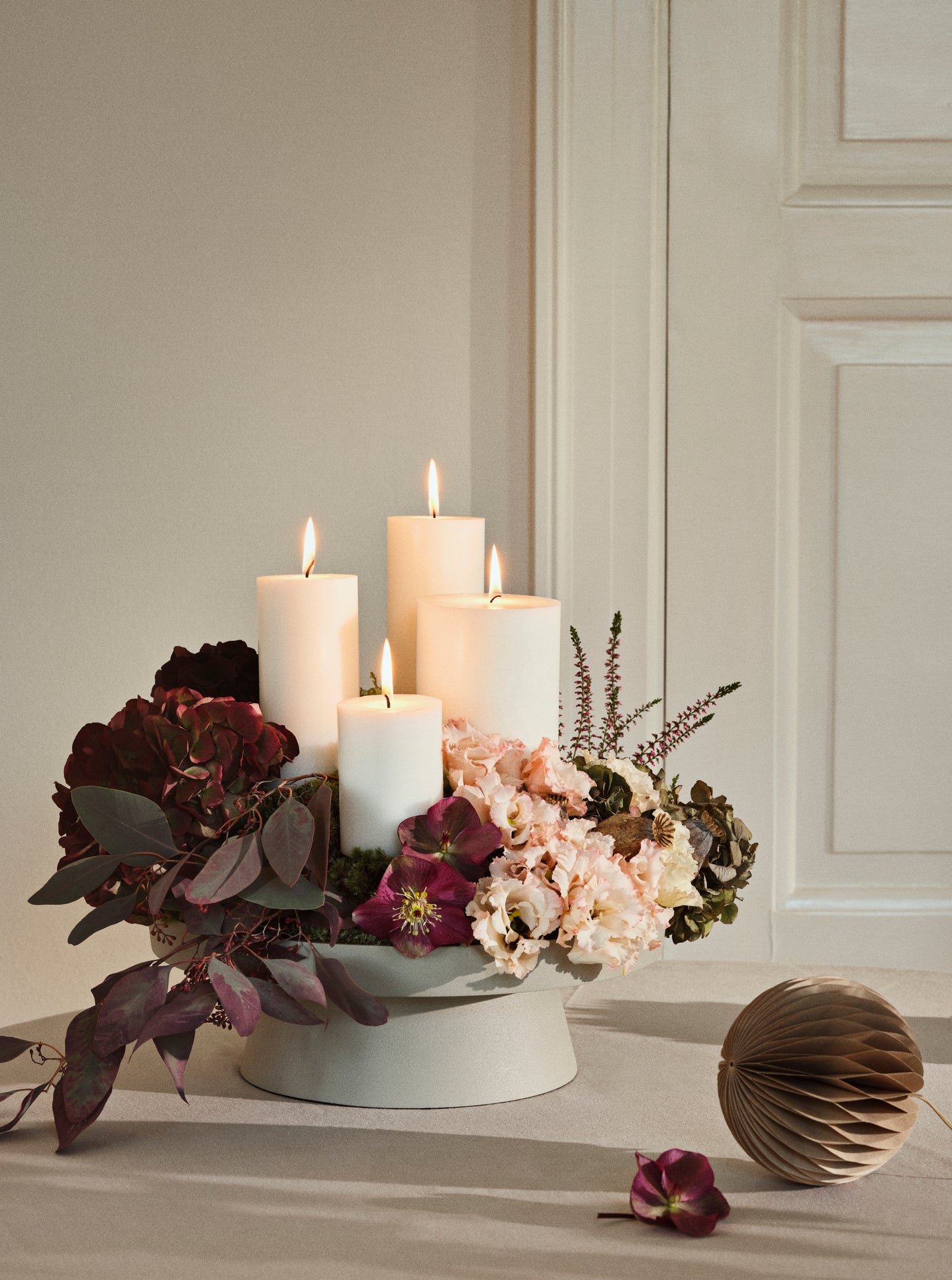 Rustic Pilar Candle Pure White Medium
