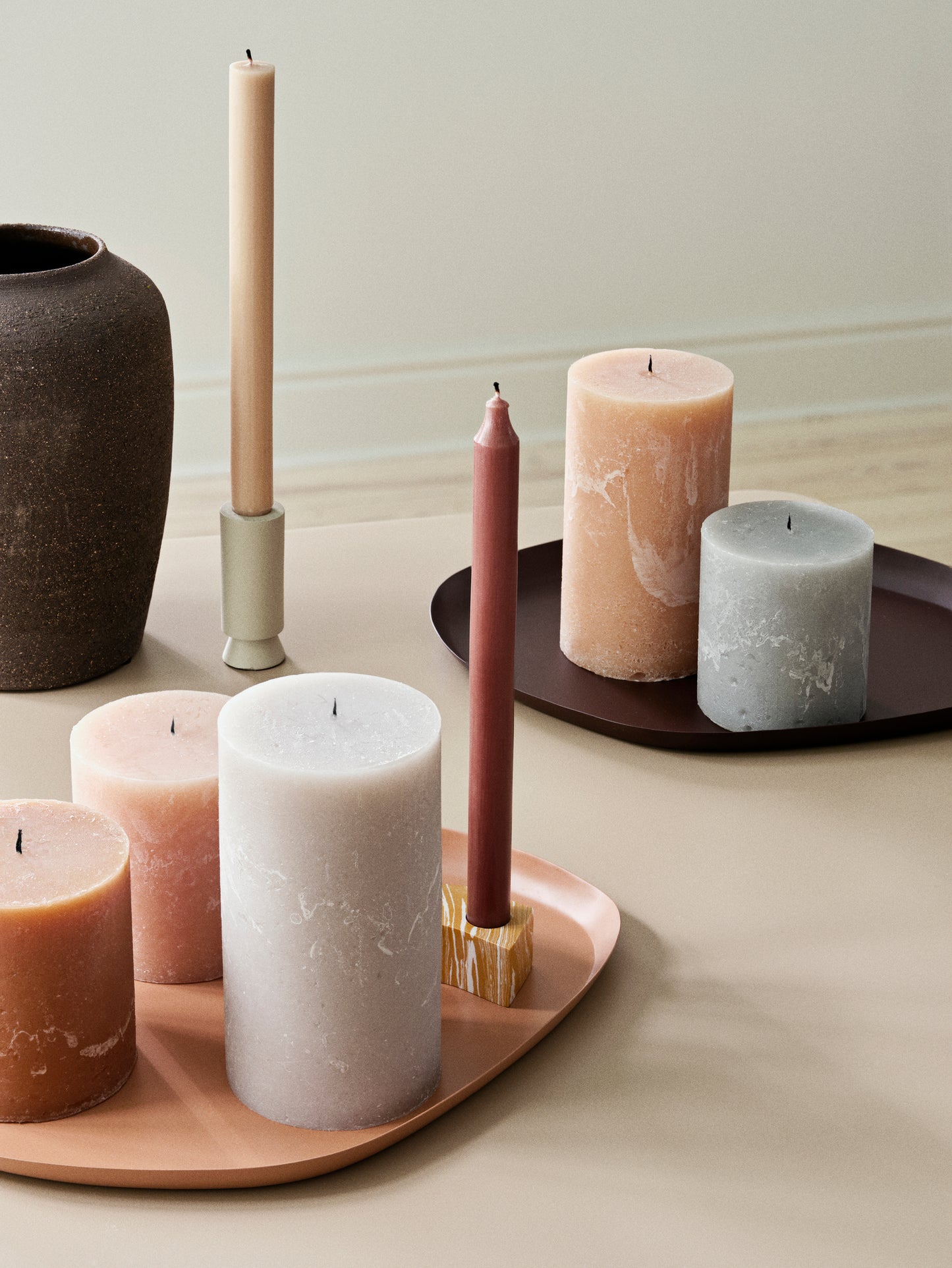 Rustic Pilar Candle Walnut XS