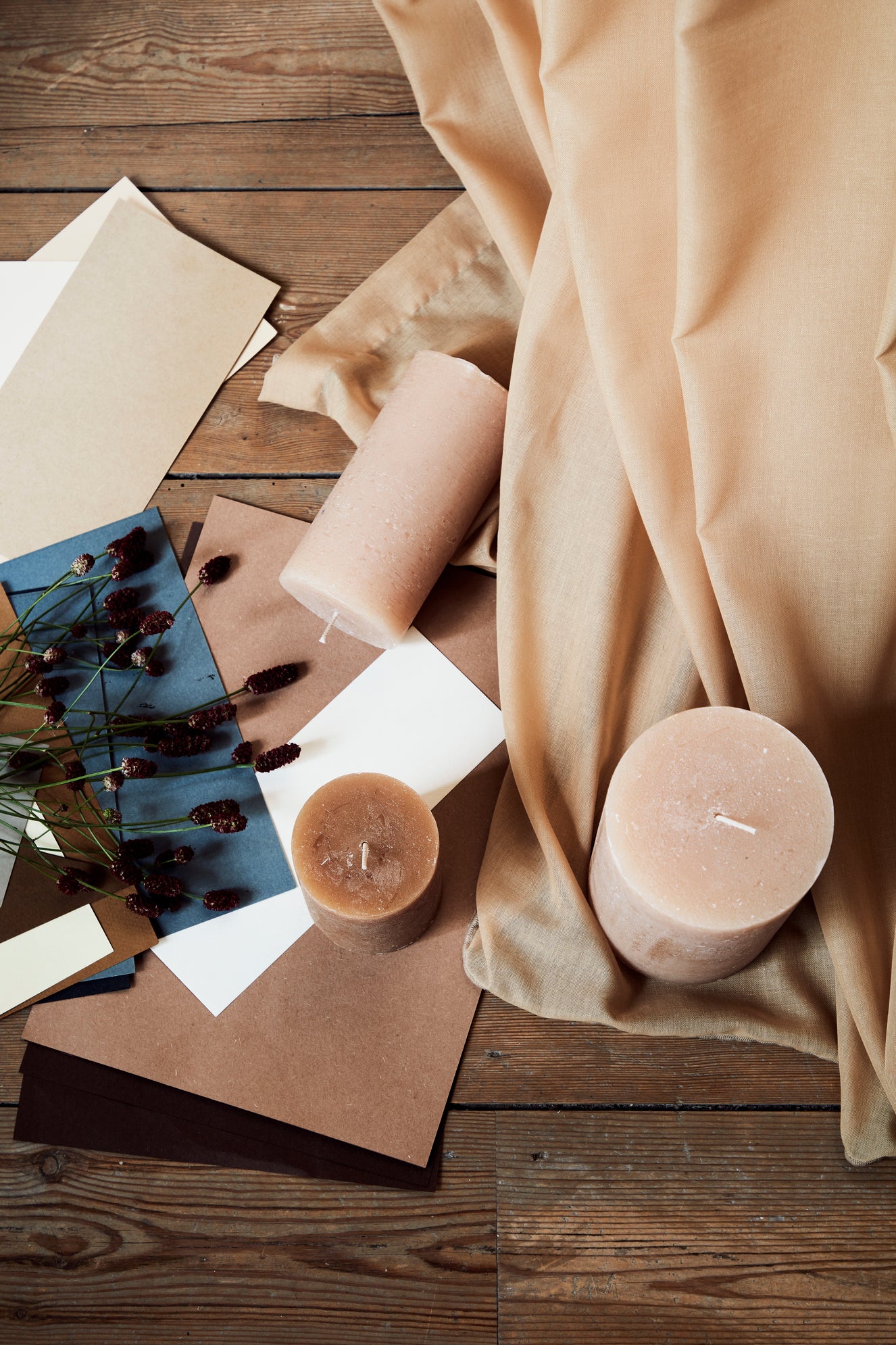 Rustic Pilar Candle Dusty Pink XXL